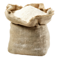 Natural Wheat Flour in Rustic Burlap Sack for Culinary Use Isolated on transparent Background png