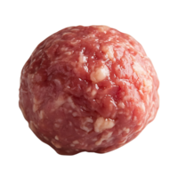 A single raw meatball shown with natural shape and uncooked texture isolated on transparent background for food packaging visuals png