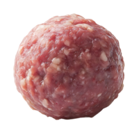 A raw meatball displayed with clean edges and fine texture perfectly isolated on transparent background for versatile food designs png