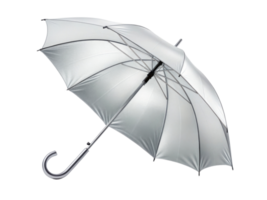 sleek silver umbrella with glossy finish, perfect for protection against rain and sun. Its elegant design adds touch of style to any outing png