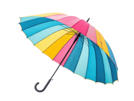 Colorful umbrella with vibrant stripes, perfect for rainy days or sunny outings, adding cheerful touch to any weather png