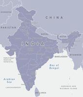 India map state wise marked with state name vector