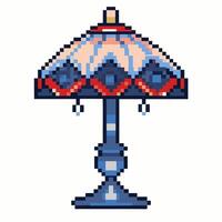 Retro Pixel Art Stained Glass Lamp Vintage Design with Geometric Patterns vector