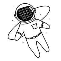 astronaut floating in space with stars and planet vector