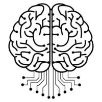 Futuristic brain circuit design, technological intelligence concept, neural network development illustration vector