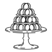macaron tower on a cake stand elegant dessert display, sweets and pastries in fine culinary presentation vector