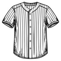 Classic Baseball Jersey Illustration with Vertical Stripes and Button Details vector