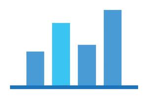 Simple Cyan Bar Chart with Varying Heights Design vector