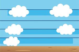 Stylized Clouds in Blue Sky Above a Brown Field Background vector