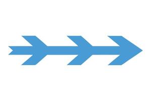 Cyan Arrow Right Pointing Sign with Three Segments vector
