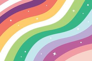 Pastel Wavy Stripes with White Stars and Dots Pattern Background Texture vector