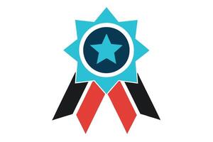 Isolated badge rosette with geometric star design vector