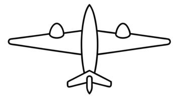 Outlined Airplane Top View Aircraft vector