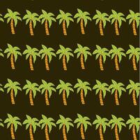 Seamless pattern of tropical palm trees on dark background vector