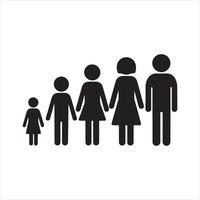 Human in different ages silhouette vector