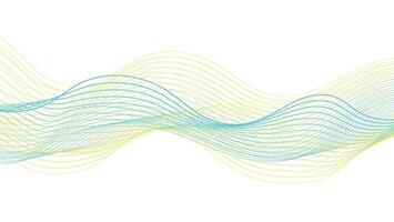 Flowing Wave Lines in Blue and Yellow Gradient vector