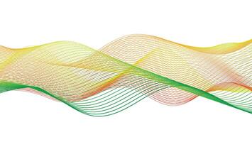 Vibrant Abstract Waveform with Green, Yellow, and Red Lines vector
