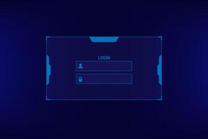 Simple login form for website and mobile app on dark blue color background vector