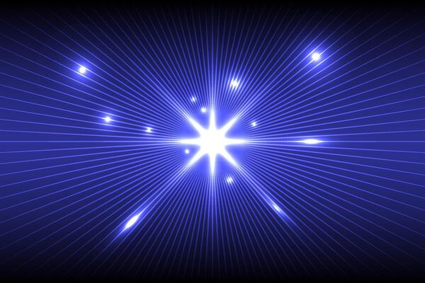 Light effect with a burning comet laser beam, meteor, shooting star, Technology Space concept