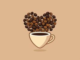 Cup of coffee with Heart design vector