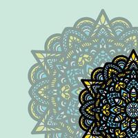 A colorful mandala design on a blue background vector