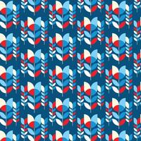 A blue and red pattern with leaves vector