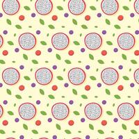 A pattern with fruit and leaves on it vector