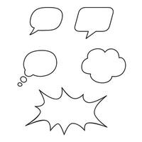set of text bubble design. message template illustration. vector