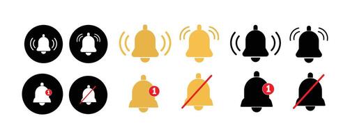 Notification bell icon collections. ringing bell icon set. New message notifications icons. vector
