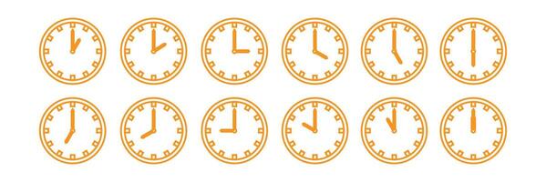 clock icon. clock icon in different time. vector