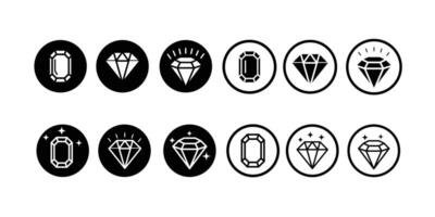 different gemstones, diamond icon icons. vector