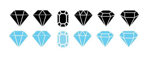 diamond icon simple and flat on a white background. vector