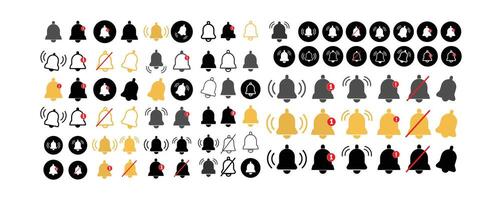 bell icon collections in different style. ringing bell icon collections on white background. New message notifications icons. vector