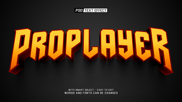 proplayer 3d text effect psd
