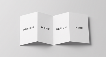Brochure mockup with accordion fold displayed on light gray background for design placement psd