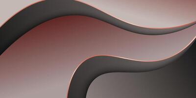 A black and red abstract background with wavy lines vector