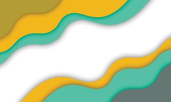 Abstract background with yellow, green and white waves vector