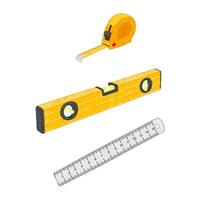 Colorful Set with Illustrations of Different Measuring Instruments Isolated on White Background vector