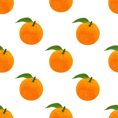 Colorful Textured Background with Illustration of Orange Fruit Isolated on White Background