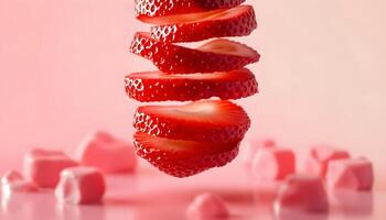 Strawberries are arranged in a spiral shape photo