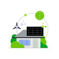 Environment friendly household. Chart and dashboard,Smart eco house app vector