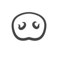 Piggy Nose illustration. Sketch of baby pig nose on white background. Outline icon vector