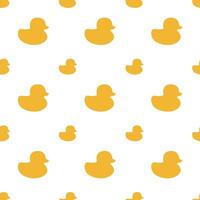 Yellow duck toy pattern on white background vector