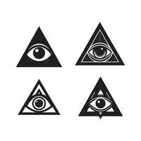 All seeing eye, triangle, pyramid, eye of providence, symbol of the occult, symbol vector