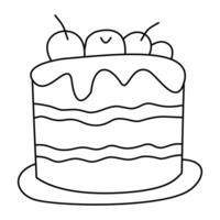 Cake doodle.Isolated on white background vector