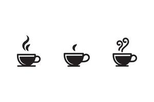 Three Hot Coffee Cups with Steam, Ready for Use vector