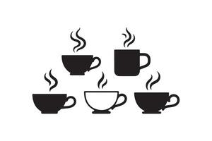 Collection of Various Hot Beverage Cups with Steam vector