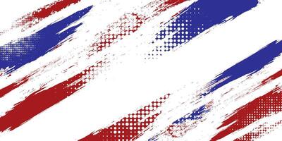 Sport background with blue red and white abstract grunge texture background with brush stroke and halftone effect vector