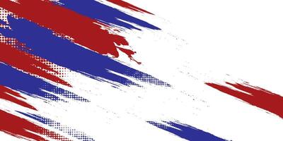 Blue, red and white abstract grunge texture background for sport with brush stroke and halftone effect vector