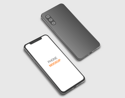 Front and Back Up and Downs Smart Phone Mockup Template psd